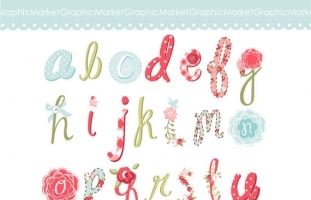 Hand Drawn Floral Alphabet II